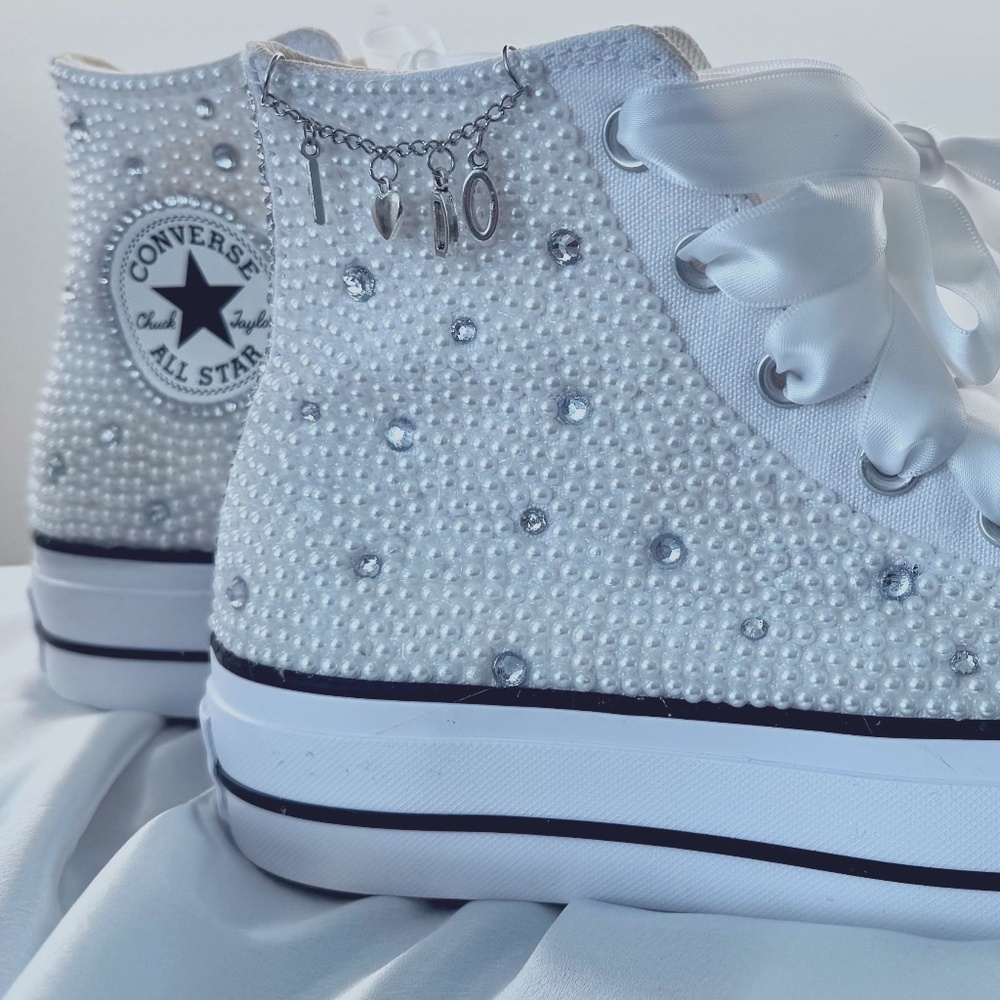 Rhinestone and Pearl Wedding Shoes